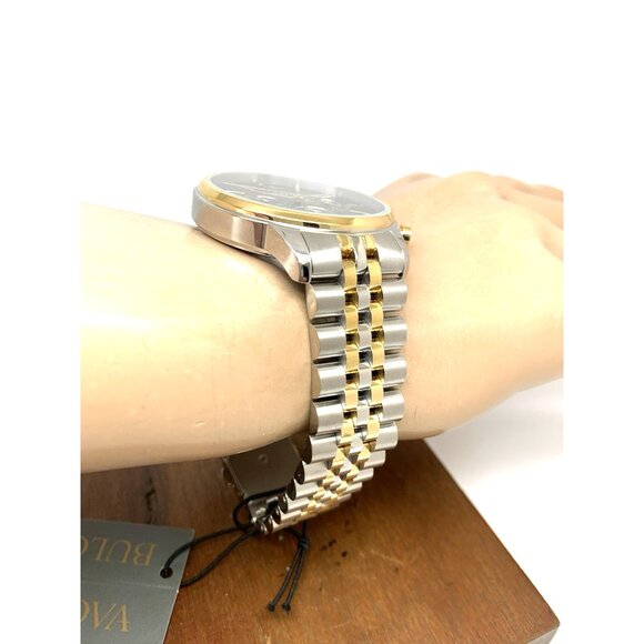 Bulova Men's Watch 98A274 Quartz Chronograph Blue Dial Two Tone Stainless Steel - Picture 12 of 14